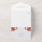 Elegant Waterverf Floral Bouquet Wedding All In One Uitnodiging (Buitenkant)