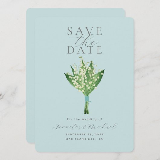 Elegant Waterverf Floral Bouquet Wedding Save The Date (Voorkant / Achterkant)