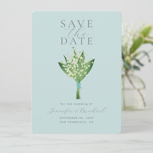 Elegant Waterverf Floral Bouquet Wedding Save The Date (Staand voorkant)