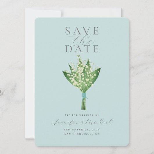 Elegant Waterverf Floral Bouquet Wedding Save The Date (Voorkant)