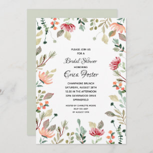 Elegant Waterverf Floral Bridal Shower