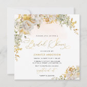 Elegant Waterverf Floral Bridal Shower Kaart (Voorkant)