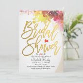 Elegant Waterverf Floral Bridal Shower Kaart (Staand voorkant)