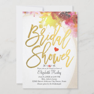 Elegant Waterverf Floral Bridal Shower Kaart