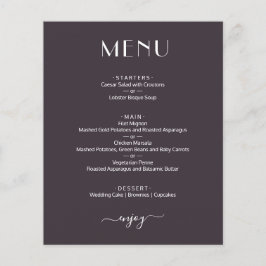 Elegant Waterverf Floral Budget Wedding Menu