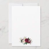 Elegant Waterverf Floral Burgundy White Gold Save The Date (Achterkant)