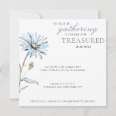 Elegant Waterverf Floral Celebration of Life Kaart (Achterkant)