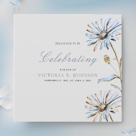 Elegant Waterverf Floral Celebration of Life Kaart