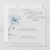 Elegant Waterverf Floral Celebration of Life Kaart (Achterkant)