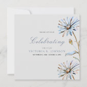 Elegant Waterverf Floral Celebration of Life Kaart (Voorkant)