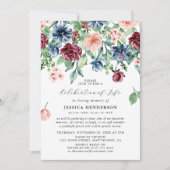 Elegant Waterverf Floral Celebration of Life Kaart (Voorkant)