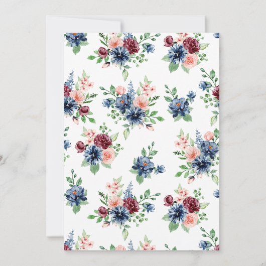 Elegant Waterverf Floral Celebration of Life Kaart (Achterkant)