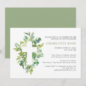 Elegant Waterverf Floral Cross Baptisme Kaart (Voorkant / Achterkant)