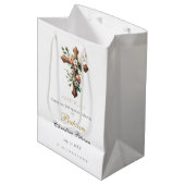 Elegant Waterverf Floral Cross Baptisme Medium Cadeauzakje (Voorkant Gekanteld)
