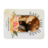 Elegant Waterverf Floral Cute Photo Arch Wedding Magneet (Horizontaal)