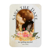 Elegant Waterverf Floral Cute Photo Arch Wedding Magneet (Verticaal)