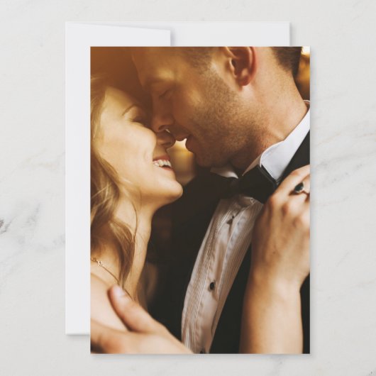 Elegant Waterverf Floral Cute Photo Wedding Aankondiging (Achterkant)