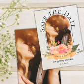 Elegant Waterverf Floral Cute Photo Wedding Aankondiging