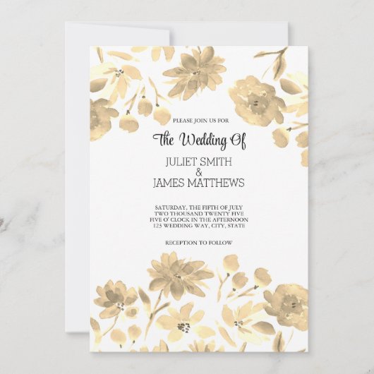 Elegant  Waterverf Floral design Kaart (Voorkant)