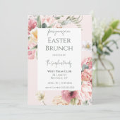 Elegant Waterverf Floral Easter Brunch Uitnodiging (Staand voorkant)