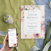Elegant Waterverf Floral Easter Brunch Uitnodiging