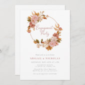 Elegant Waterverf Floral Engagement Party Kaart (Voorkant / Achterkant)