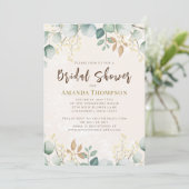 Elegant Waterverf Floral Eucalyptus Green Foliage Kaart (Staand voorkant)