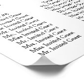 Elegant Waterverf Floral Foliage Sezing Chart Poster (Hoek)