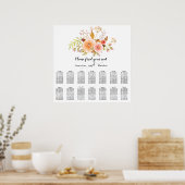 Elegant Waterverf Floral Foliage Sezing Chart Poster (Keuken)