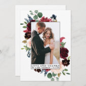 Elegant Waterverf Floral Framed Love Bedankt (Voorkant / Achterkant)