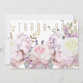 Elegant Waterverf Floral Funeral Hartelijk dank Bedankkaart (Voorkant)