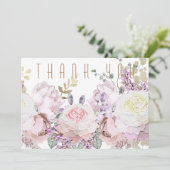 Elegant Waterverf Floral Funeral Hartelijk dank Bedankkaart (Staand voorkant)