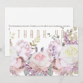 Elegant Waterverf Floral Funeral Hartelijk dank Bedankkaart (Voorkant / Achterkant)