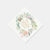 Elegant Waterverf Floral Garland Afstuderen Servet (Hoek)