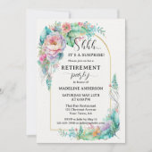 Elegant Waterverf Floral Gold Retirement Kaart (Voorkant)