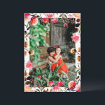 Elegant Waterverf Floral Greenery Foto Red Pink Feestdagenkaart<br><div class="desc">Elegant Pink and Red Waterverf Floral Greenery Personalized Photo Holiday Kaart</div>