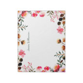 Elegant Waterverf Floral Greenery Personalized Notitieblok (Linkerzijde)