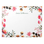 Elegant Waterverf Floral Greenery Personalized Notitieblok (Voorkant)