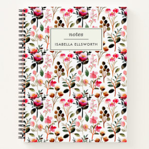 Elegant Waterverf Floral Greenery Personalized Notitieboek