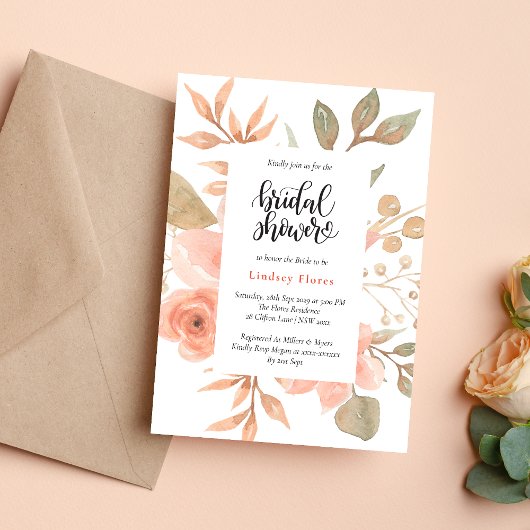 Elegant Waterverf Floral Greenery Vrijgezellenfees Kaart