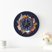 Elegant Waterverf Floral Grote Klok (Huis)