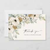 Elegant Waterverf Floral Hartelijk dank Bedankkaart (Voorkant)