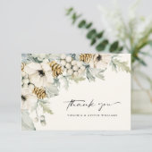 Elegant Waterverf Floral Hartelijk dank Bedankkaart (Staand voorkant)