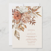 Elegant Waterverf Floral herfst Winter Wedding Kaart (Voorkant)
