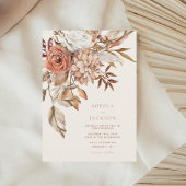 Elegant Waterverf Floral herfst Winter Wedding Kaart