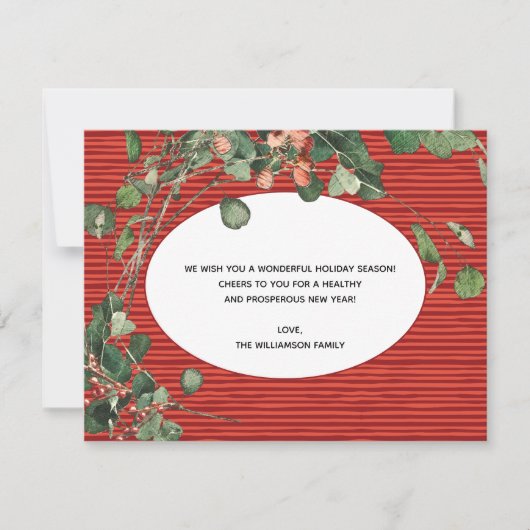 Elegant Waterverf Floral Holiday Card Feestdagenkaart (Voorkant)
