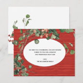 Elegant Waterverf Floral Holiday Card Feestdagenkaart (Voorkant / Achterkant)