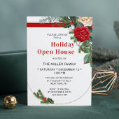 Elegant Waterverf Floral Holiday Open House Kaart