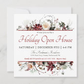 Elegant Waterverf Floral Holiday Open House Kaart (Voorkant)