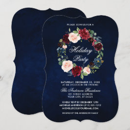 Elegant Waterverf Floral Holiday Party Bracket Kaart